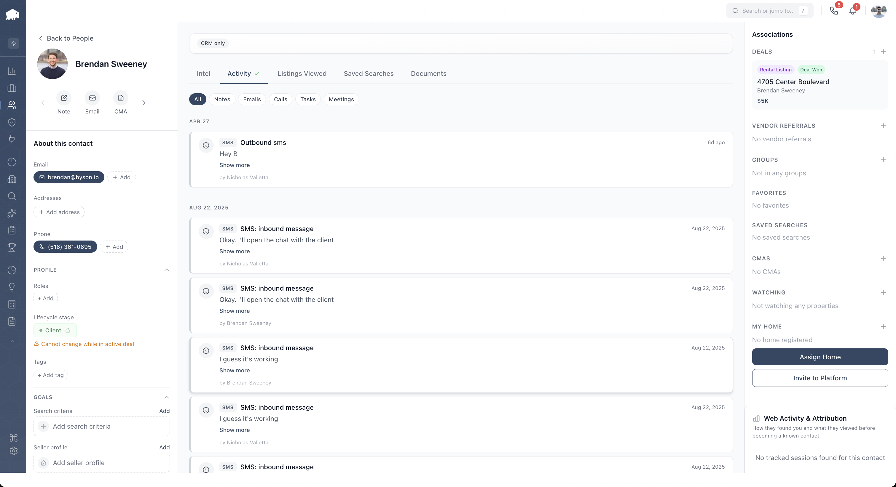 Tortus CRM contact profile